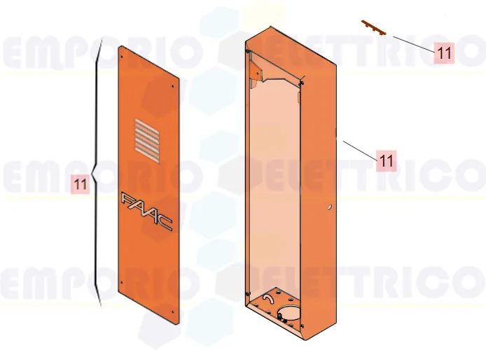 faac ricambio cofano+sportello 615 bpr (ral 9006) 63003467