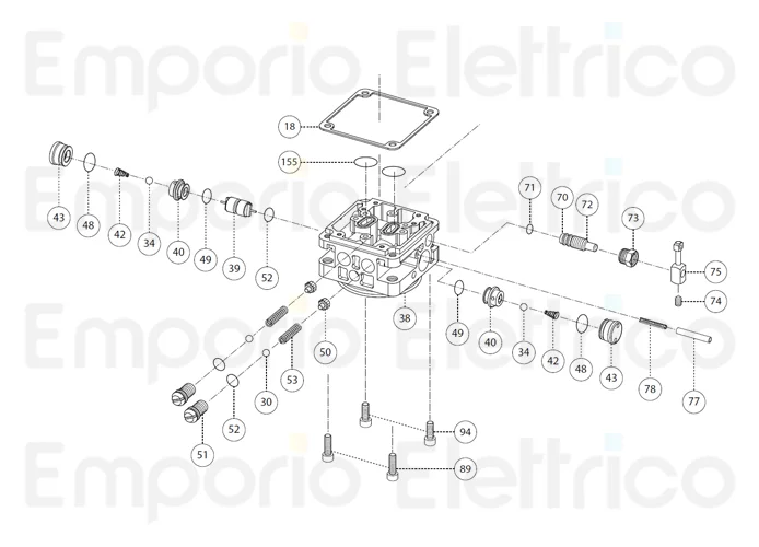 fadini ricambio corpo valvola bidirezionale completo per aproli 480 480107