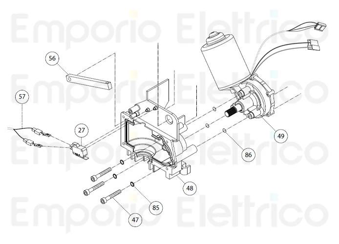 fadini ricambio motoriduttore 24 vdc per bart 350 35049