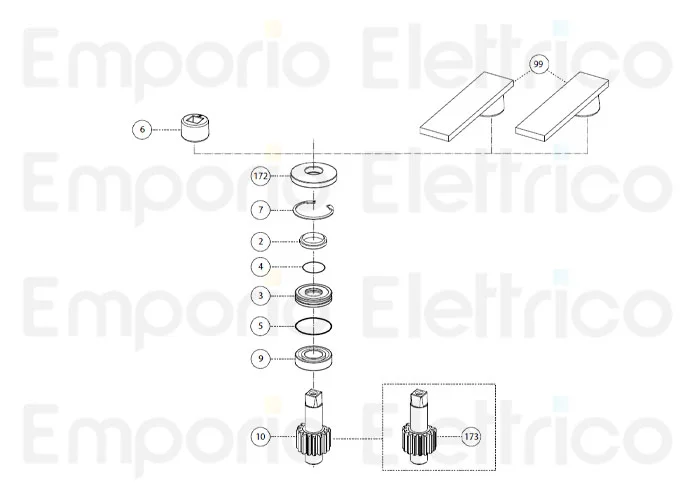 fadini ricambio ghiera con foro quadro per combi 740 980 74006