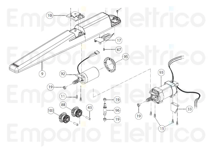 fadini ricambio motore elettrico a 230 vac completo per dardo 430 43093