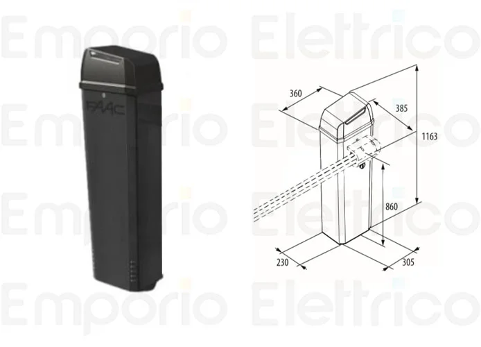 faac barriera automatica 24v b614 ral 7021 1046142