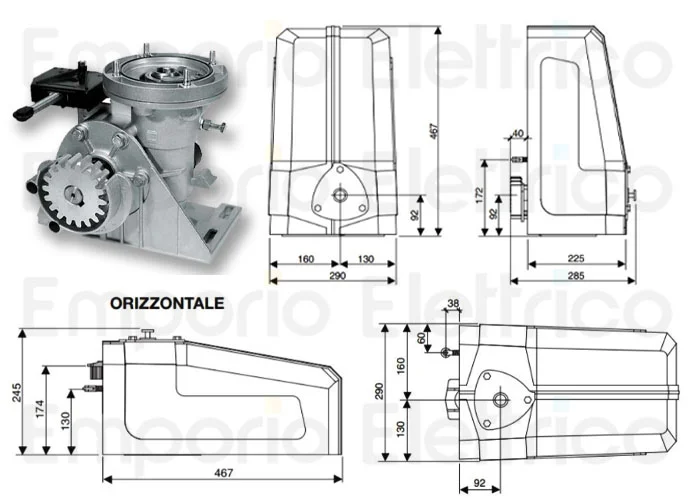 fadini ricambio gruppo riduttore c/base frizione fc (1hp) 200235 (ex 2098l)