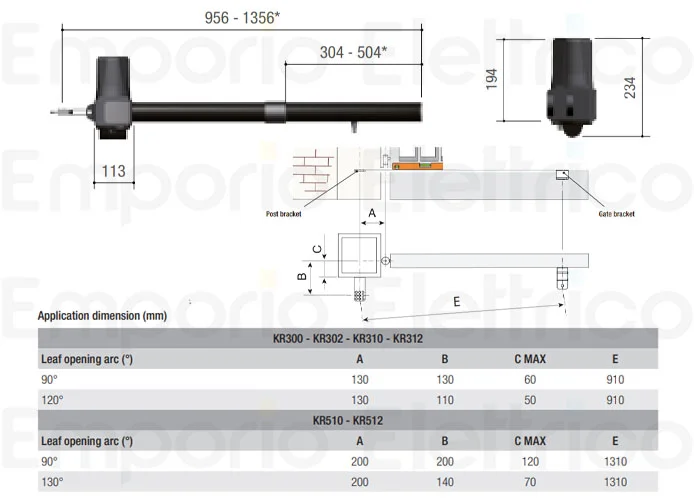 came motoriduttore krono 230v destro 001kr310d kr310d