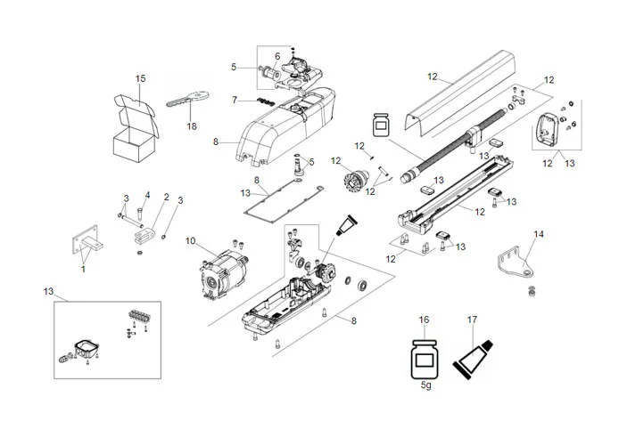 faac pagina ricambi per motore 413 24v