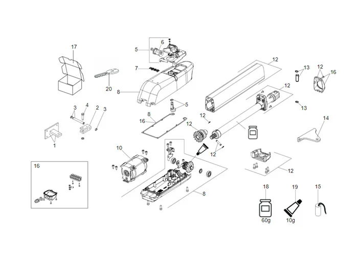 faac pagina ricambi per motore 415 230v l