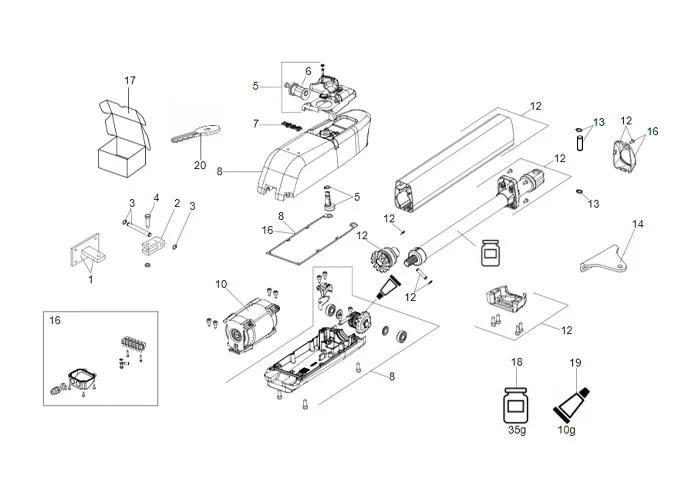 faac pagina ricambi per motore 415 24v