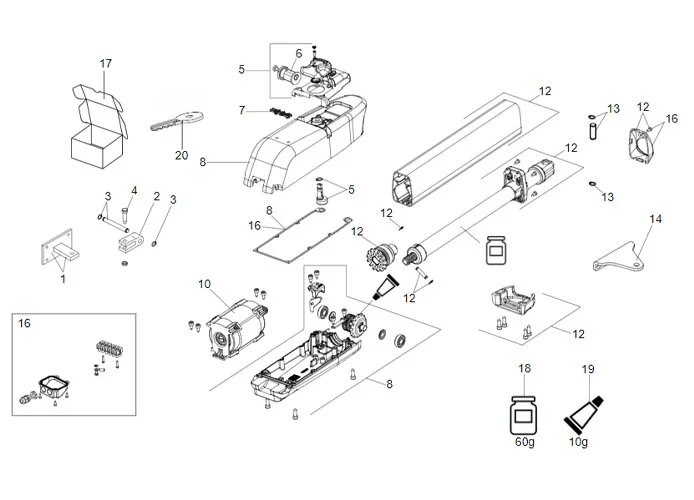 faac pagina ricambi per motore 415 24v l