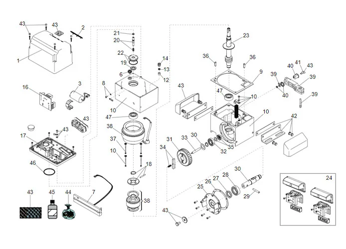 faac pagina ricambi per motore 844 r rev