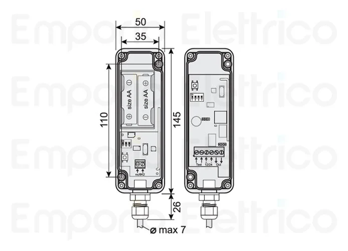 cardin interfaccia transceiver per costa sensibile (868mhz) srctx8e (ex srctxe)
