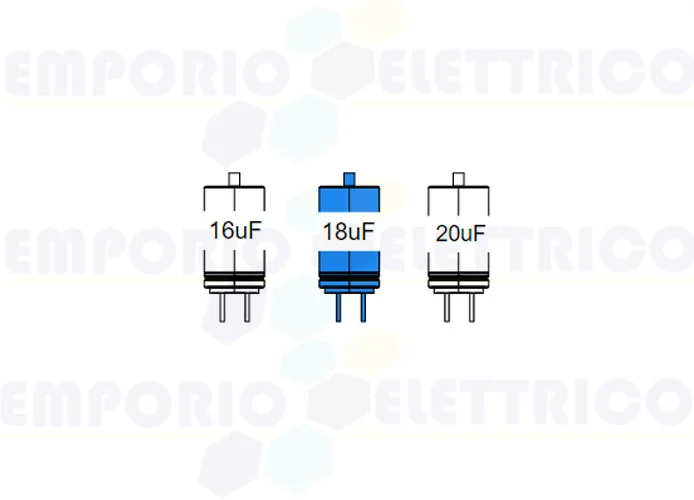 came ricambio condensatore 18 mF con cavi e codolo 119rir495