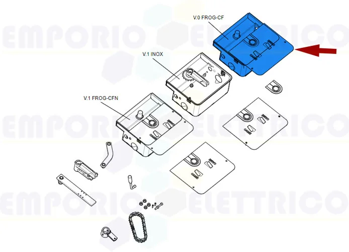 came ricambio cassa fondazione e coperchio frog cfn 119ria029 (new 88001-0043)