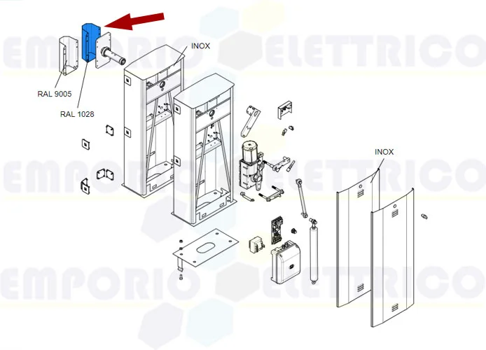 came ricambio flangia aggancio asta barriera g5000 88001-0187 