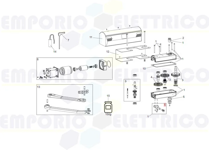 faac ricambio sblocco 390/550/trigon/breeze 63001855