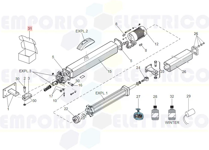 faac imballo attuatori 402/402/422/s450h 63000631