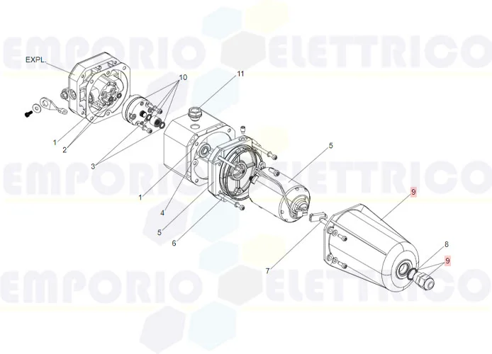 faac ricambio gruppo coperchio motore s800h 63002635