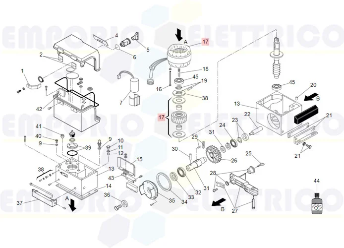 faac ricambio motore 844 reversibile 63003165