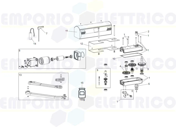 faac pagina ricambi per motore 390 230V