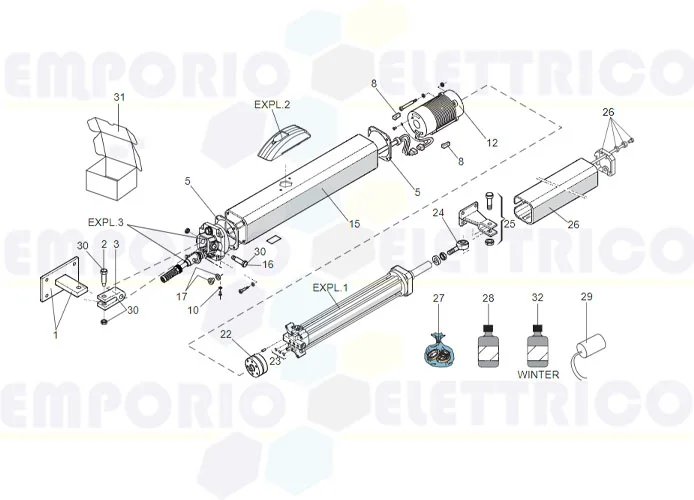 faac pagina ricambi per motore 400 sb l