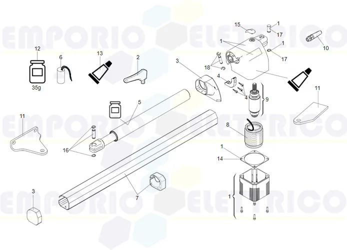 faac pagina ricambi per motore 412 dx