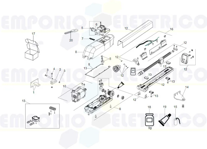 faac pagina ricambi per motore 413 230v ls