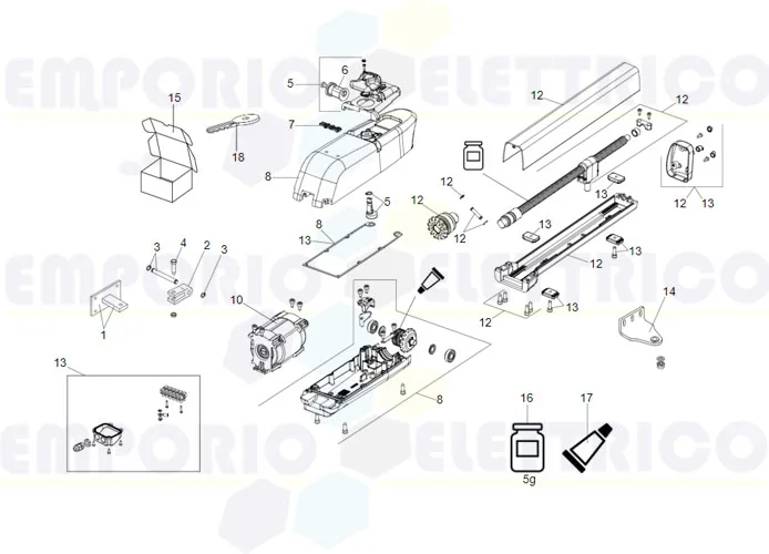 faac pagina ricambi per motore 413 24v