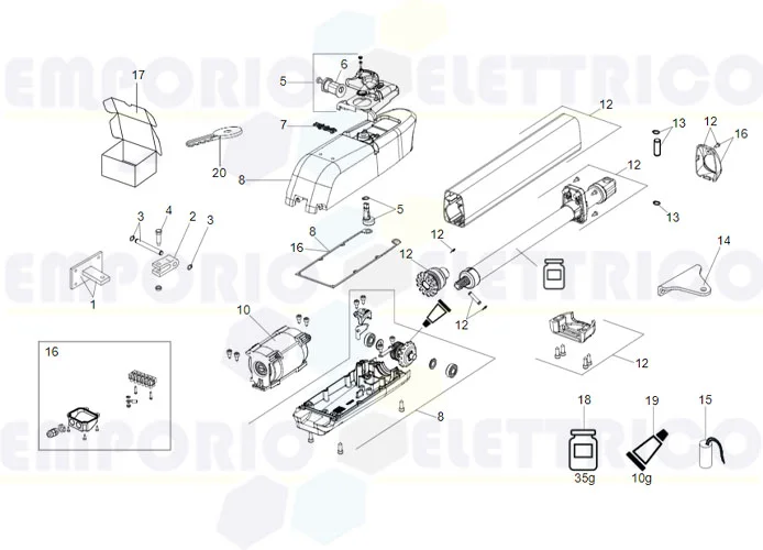 faac pagina ricambi per motore 415 230v