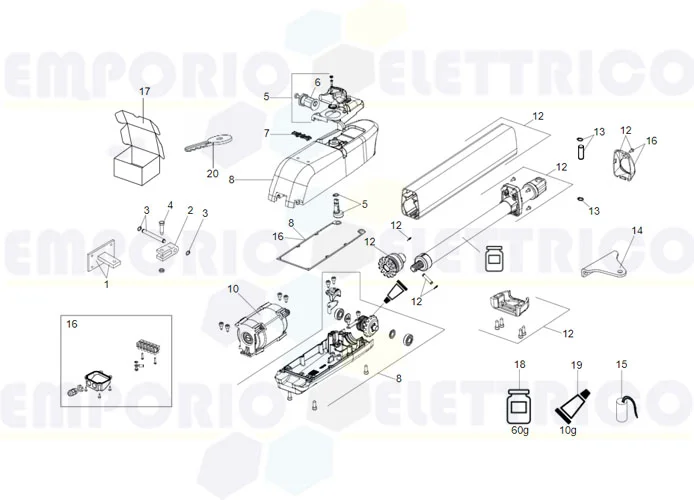 faac pagina ricambi per motore 415 230v l