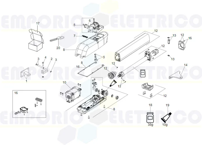 faac pagina ricambi per motore 415 24v