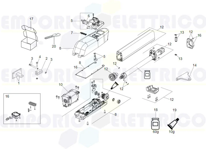 faac pagina ricambi per motore 415 24v l