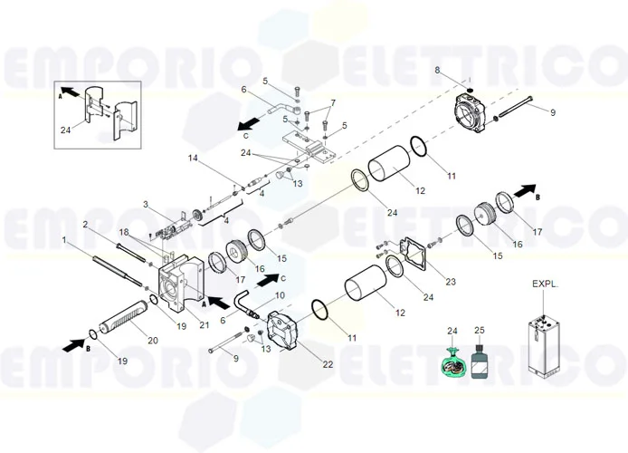 faac pagina ricambi per motore 760 sbs sr restyling