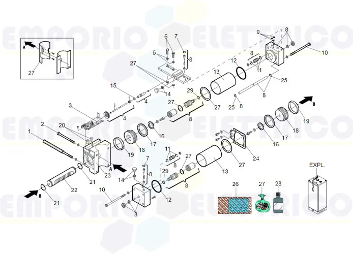 faac pagina ricambi per motore 760 sbs cr restyling