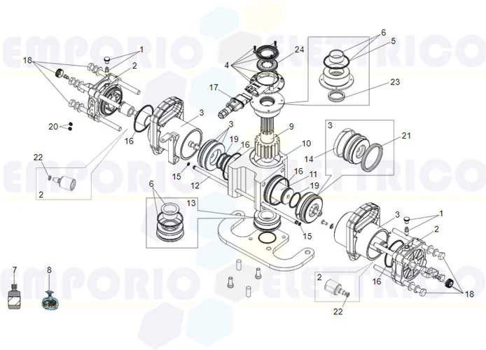 faac pagina ricambi per motore s700h martinetto 100°