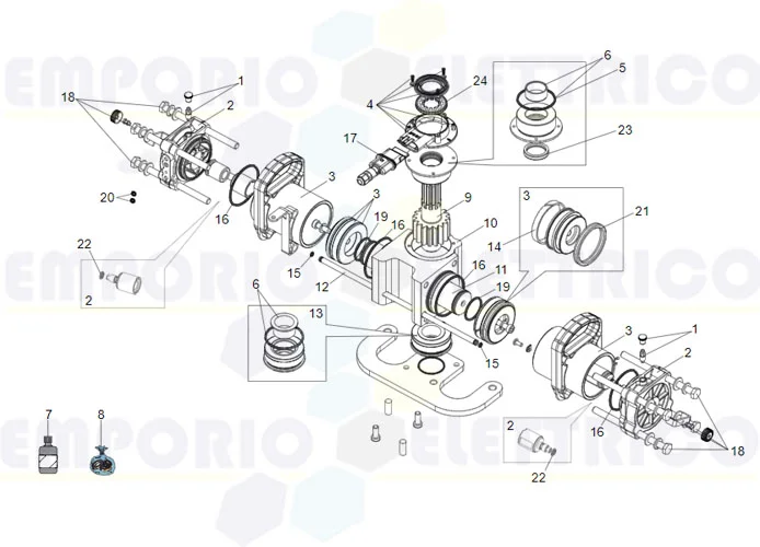 faac pagina ricambi per motore s700h martinetto 180°