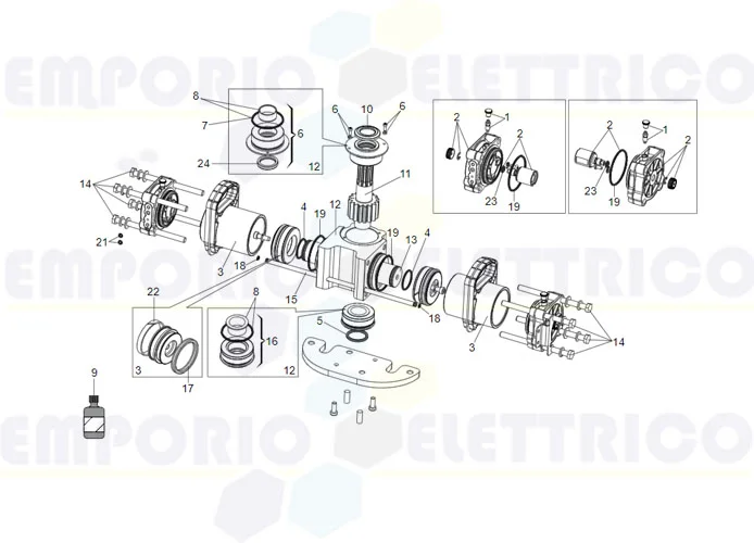 faac pagina ricambi per motore martinetto s800 100° 