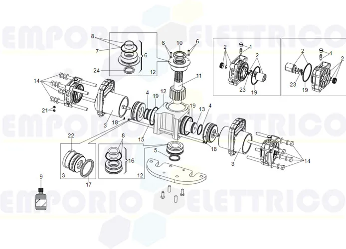 faac pagina ricambi per motore martinetto s800 180°