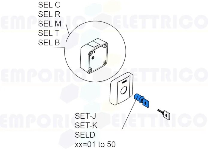 came serratura con chiave set-j sel-c r2151301/50 119R2151301/50