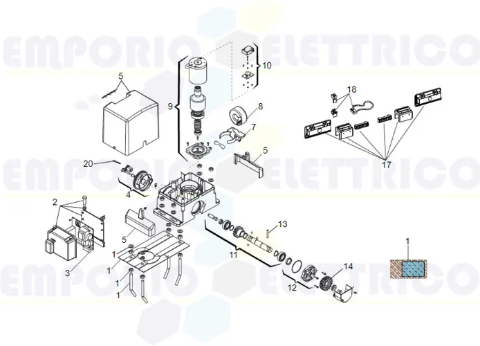 faac pagina ricambi per motore 740 24v