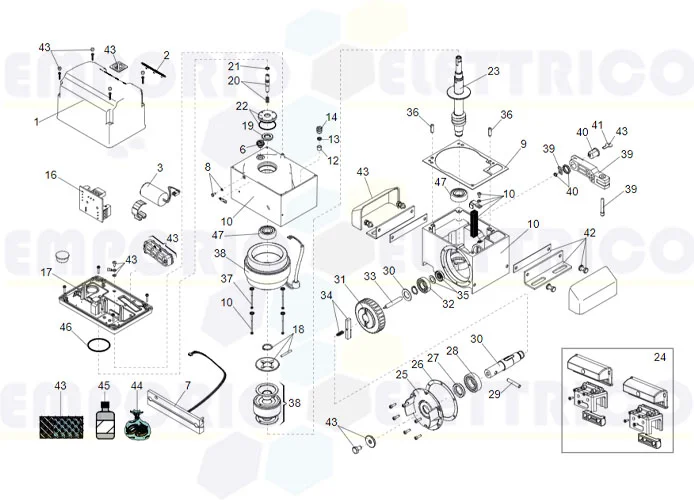 faac pagina ricambi per motore 844 r rev