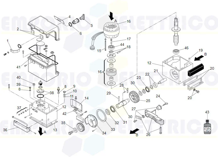 faac pagina ricambi per motore 844 mc 3ph