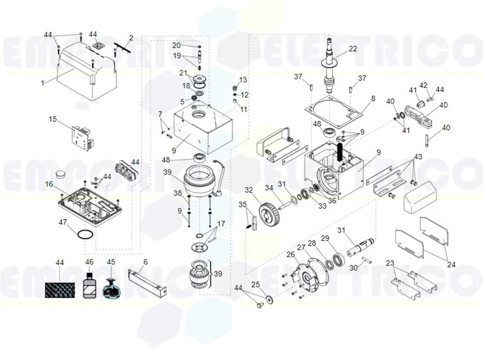 faac pagina ricambi per motore 844 r 3ph 400v