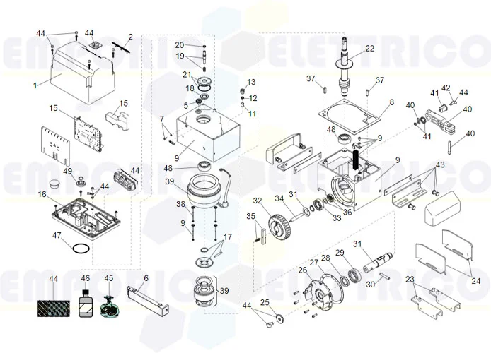 faac pagina ricambi per motore 844 er 3ph