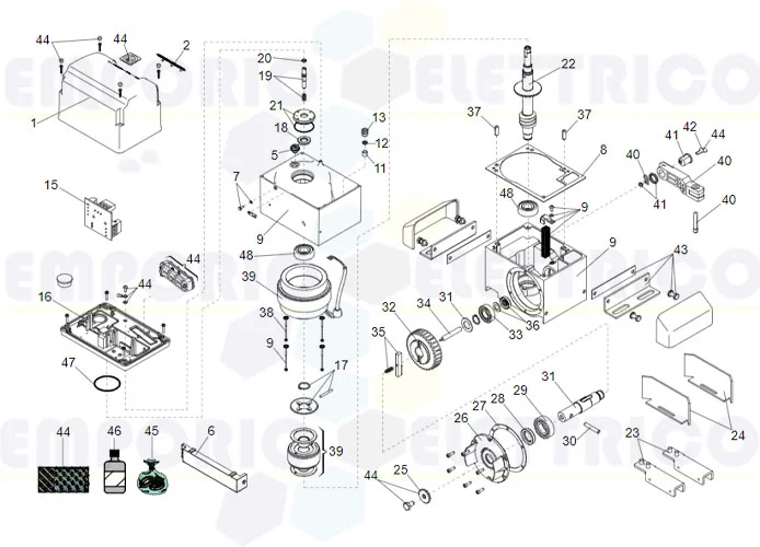 faac pagina ricambi per motore 844 r 3ph 230v