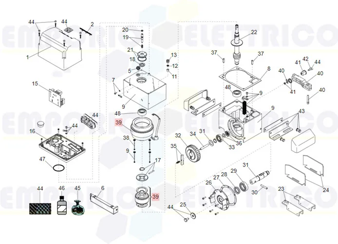 faac ricambio motore 844 3ph 230v 63003164