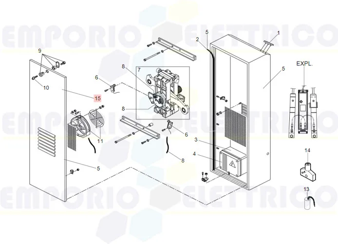 faac ricambio sportello imb. 640 r.1 7270655