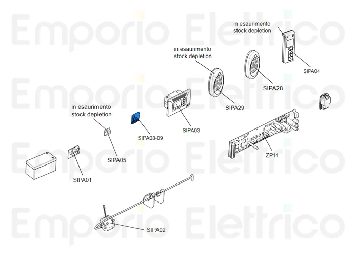 came ricambio originale scheda fotocellule sipa08-09 119rir448